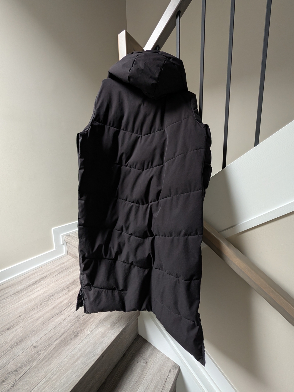 Twik (Simons ) Long Hooded Puffer Coat in Black - Picture 3 of 10